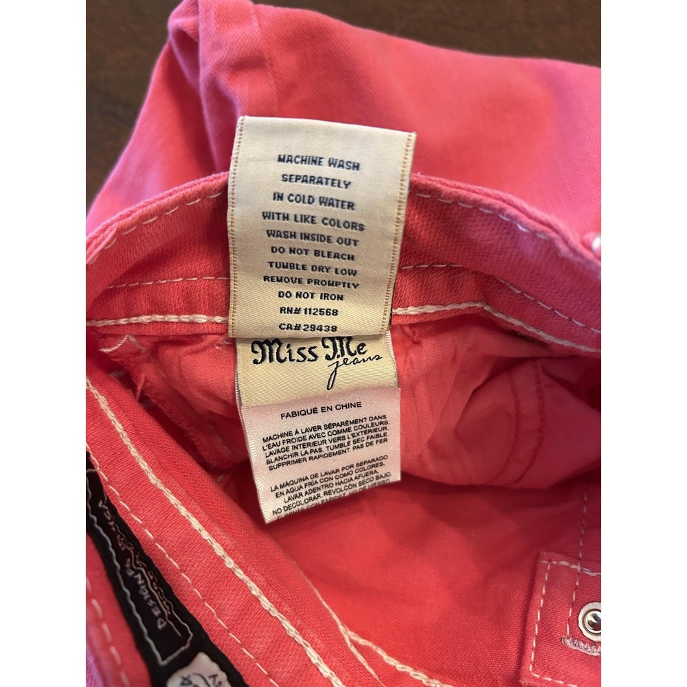 Miss Me Jeans Womens 29 Pink Skinny Stretch Denim Rhinestone Pocket JP5769S4 - Picture 12 of 12